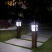 Solar Super Bright LED Courtyard Garden Column Lamp Vintage Chinese Plum Aluminum Post Lantern IP65 Outdoor Solar Pillar Light Park Community Street Light Decoration