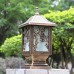 Solar Super Bright LED Courtyard Garden Column Lamp Vintage Chinese Plum Aluminum Post Lantern IP65 Outdoor Solar Pillar Light Park Community Street Light Decoration