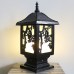 Solar Super Bright LED Courtyard Garden Column Lamp Vintage Chinese Plum Aluminum Post Lantern IP65 Outdoor Solar Pillar Light Park Community Street Light Decoration