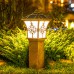 Solar Super Bright LED Courtyard Garden Column Lamp Vintage Chinese Plum Aluminum Post Lantern IP65 Outdoor Solar Pillar Light Park Community Street Light Decoration