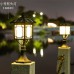 Solar European style aluminum glass lawn lights, channel lights, column lights, waterproof outdoor lights