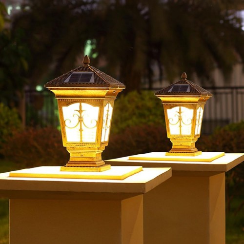 pillar lights solar outdoor Latest design of outdoor LED lighting villa park community garden gate pillar