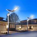 Solar Street Lights Outdoor Lamp, Dusk to Dawn Security Led Flood Light with Remote and Solar Panels, IP65 Waterproof Motion Sensor Solar Lights, for Basketball Court, Road, Yard