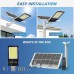 Solar Street Lights Outdoor Lamp, Dusk to Dawn Security Led Flood Light with Remote and Solar Panels, IP65 Waterproof Motion Sensor Solar Lights, for Basketball Court, Road, Yard