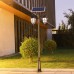 Outdoor Die-cast Light Aluminum Pole Light Retro Solar Post Light LED 2 Head Garden Lighting Decoration Super Bright Street Lamp Waterproof Anticorrosive Column Light