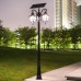 Outdoor Die-cast Light Aluminum Pole Light Retro Solar Post Light LED 2 Head Garden Lighting Decoration Super Bright Street Lamp Waterproof Anticorrosive Column Light