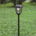 Solar Pathway Lights Outdoor, Glass Shade Lighting Fixture, IP54 Waterproof Solar Powered Deck Yard Pedestal Lamps for Path Garden Patio Landscape Walkway