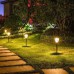 Solar Pathway Lights Outdoor, Glass Shade Lighting Fixture, IP54 Waterproof Solar Powered Deck Yard Pedestal Lamps for Path Garden Patio Landscape Walkway