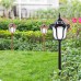 Solar Pathway Lights Outdoor, Glass Shade Lighting Fixture, IP54 Waterproof Solar Powered Deck Yard Pedestal Lamps for Path Garden Patio Landscape Walkway