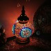 Turkish Bohemian Table Lamp Retro Handmade Moroccan Mosaic Blue Glass Desk Lamp Arabic Decoration Nightstand Lamp for Cafe, Bar, Bedroom, Canteen