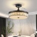 Crystal LED Ceiling Fans with Lights and Remote Controller American Frequency Conversion Invisible Fan Ceiling Lighting for Bedroom Dinning Room Living Room