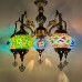 Chandelier Bohemian Exotic Style Ethnic Hotel Bar Mosaic Pendant Lights Stained Glass Water Drop Lantern