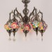 Chandelier Bohemian Exotic Style Ethnic Hotel Bar Mosaic Pendant Lights Stained Glass Water Drop Lantern