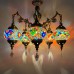 Chandelier Bohemian Exotic Style Ethnic Hotel Bar Mosaic Pendant Lights Stained Glass Water Drop Lantern