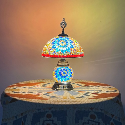 new bohemian handmade mosaic upper and lower light switch table lamp