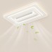 Modern Ultra-Thin Bladeless LED Rectangular Fan Light Whole House Ceiling Lighting for Bedroom & Dining Room LED Ceiling Fan