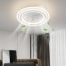 Modern Ultra-Thin Bladeless LED Rectangular Fan Light Whole House Ceiling Lighting for Bedroom & Dining Room LED Ceiling Fan