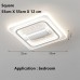 Modern Ultra-Thin Bladeless LED Rectangular Fan Light Whole House Ceiling Lighting for Bedroom & Dining Room LED Ceiling Fan