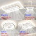 Modern Ultra-Thin Bladeless LED Rectangular Fan Light Whole House Ceiling Lighting for Bedroom & Dining Room LED Ceiling Fan