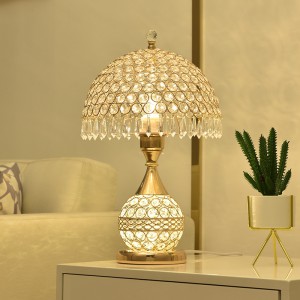 LED Light crystal table lamp simple modern style creative romantic wedding room bedroom decorative bedside lamp