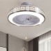 3-Color 3-Level Wind Speed bladeless Ceiling Fan LED 72W Flush Mount Ceiling Fan with Ceiling Light with Fan,Hidden Electric Fan