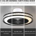 3-Color 3-Level Wind Speed bladeless Ceiling Fan LED 72W Flush Mount Ceiling Fan with Ceiling Light with Fan,Hidden Electric Fan