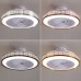 3-Color 3-Level Wind Speed bladeless Ceiling Fan LED 72W Flush Mount Ceiling Fan with Ceiling Light with Fan,Hidden Electric Fan