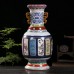 Vases Floral Ceramic Chinese Retro Enamel Painted Decor Flower 15.7 Inch Large Porcelain Vases Living Room Bedroom Wedding Decoration Ornament Vase