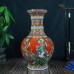 Slow Time Retro Chinese Vase Ceramic Colorful Hexagonal Vase Hand Paint Porcelain Decorative Bottle Vase