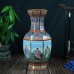 Slow Time Retro Chinese Vase Ceramic Colorful Hexagonal Vase Hand Paint Porcelain Decorative Bottle Vase