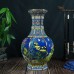 Slow Time Retro Chinese Vase Ceramic Colorful Hexagonal Vase Hand Paint Porcelain Decorative Bottle Vase