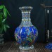 Slow Time Retro Chinese Vase Ceramic Colorful Hexagonal Vase Hand Paint Porcelain Decorative Bottle Vase