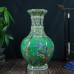 Slow Time Retro Chinese Vase Ceramic Colorful Hexagonal Vase Hand Paint Porcelain Decorative Bottle Vase