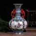 Jingdezhen Ceramic Vase Antique Chinese Porcelain Ornaments Crafts Enamel Open Window Binaural Appreciation Bottle