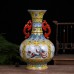 Jingdezhen Ceramic Vase Antique Chinese Porcelain Ornaments Crafts Enamel Open Window Binaural Appreciation Bottle