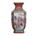 Enamel Figures Hexagonal Vase Imitation Ancient Chinese Porcelain Ornaments