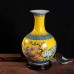 Ceramic Vase, Porcelain with Yellow Bottom, Chinese Decorative Handicraft Ornaments for Home  W36  H55CM