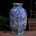 Enamel Ceramic Vase Antique Chinese Porcelain Decoration Ornaments Handicrafts   W21  H34CM(B)