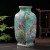 Green enamel square flower and bird vase 