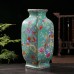 Enamel Ceramic Vase Antique Chinese Porcelain Decoration Ornaments Handicrafts   W21  H34CM(B)