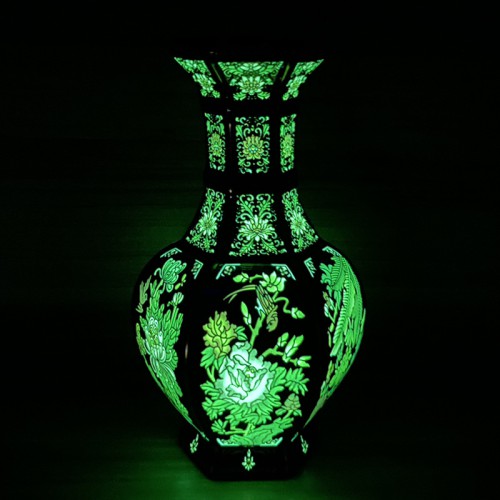 Luminous enamel color ceramic vase, Glow in the dark Chinese porcelain vases